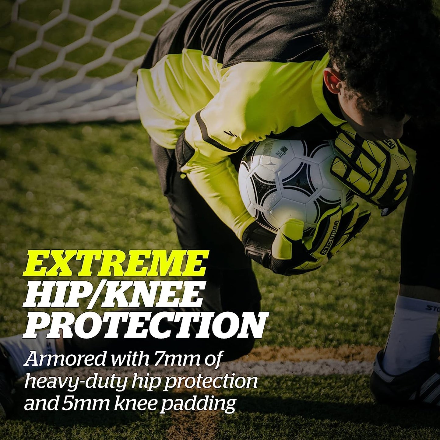 Exoshield Goalkeeper Pants, High-Impact Protection, Sweat-Wicking, Breathable Athletic Full Length Pants for Soccer & Heavy-Duty Sports, Black | Medium