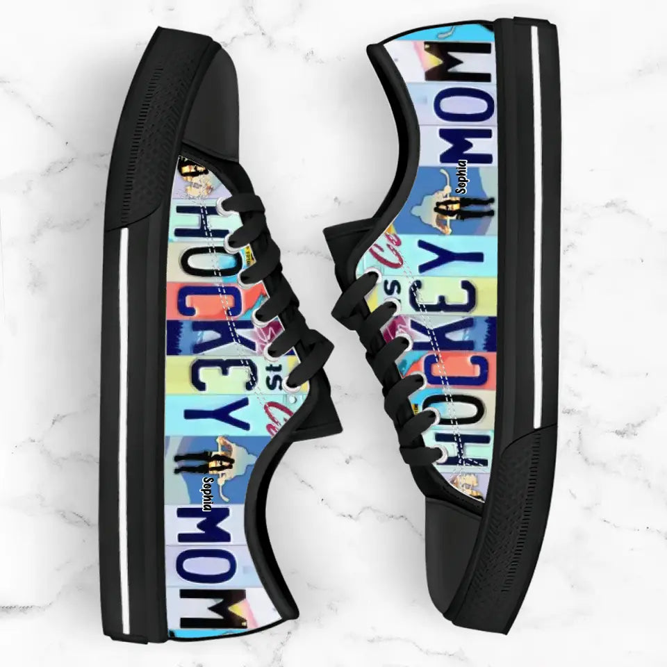 Custom Hockey Mom Canvas Sneakers - Gift Idea for Hockey