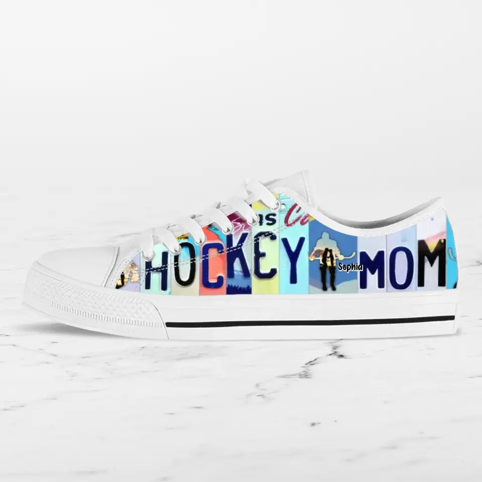 Custom Hockey Mom Canvas Sneakers - Gift Idea for Hockey