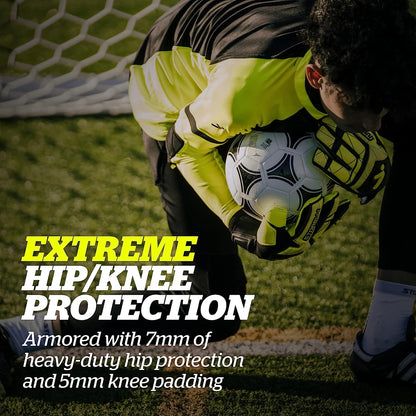 Exoshield Goalkeeper Pants, High-Impact Protection, Sweat-Wicking, Breathable Athletic Full Length Pants for Soccer & Heavy-Duty Sports, Black | Medium