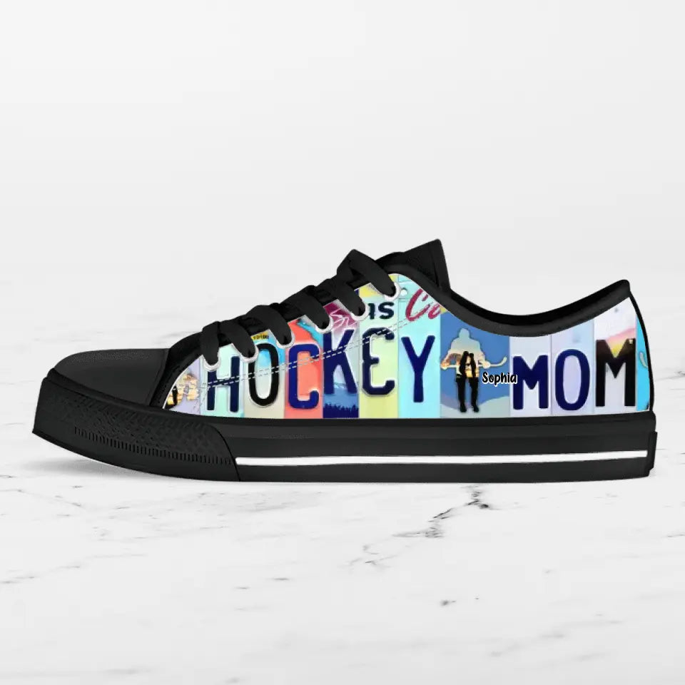 Custom Hockey Mom Canvas Sneakers - Gift Idea for Hockey