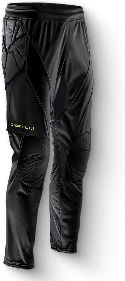Exoshield Goalkeeper Pants, High-Impact Protection, Sweat-Wicking, Breathable Athletic Full Length Pants for Soccer & Heavy-Duty Sports, Black | Medium