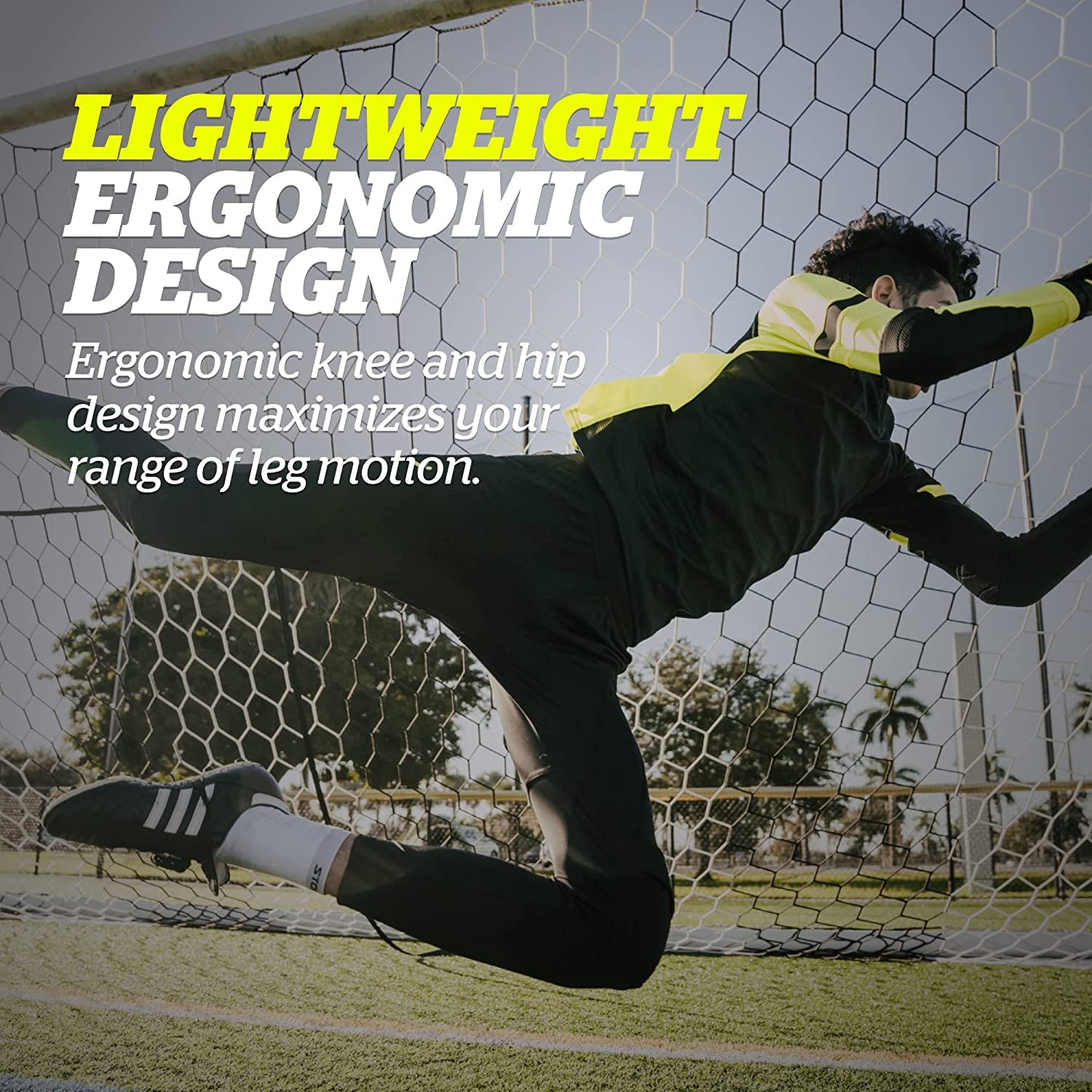 Exoshield Goalkeeper Pants, High-Impact Protection, Sweat-Wicking, Breathable Athletic Full Length Pants for Soccer & Heavy-Duty Sports, Black | Medium